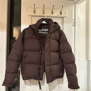 Aritzia SuperPuff Shorty in Rich Mocha Brown, Size XS